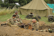 American Soldiers dug in